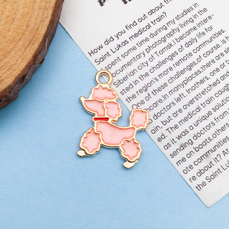 Wholesale Cartoon Japanese Cute Puppy Dog Drip Oil Alloy Necklace Bracelet Pendant